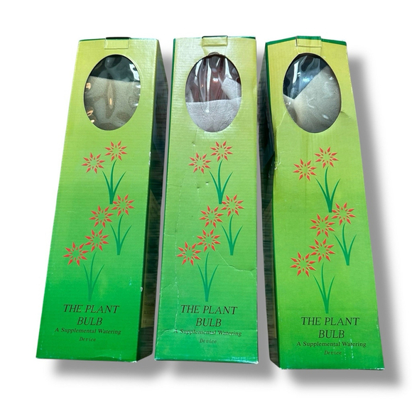 The Plant Bulb Other - 3 Large Aqua Plant GlassWatering Globes Automatic Self Water Bulbs Seen On TV